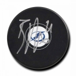 Brayden Point signed logo hockey puck w/COA
